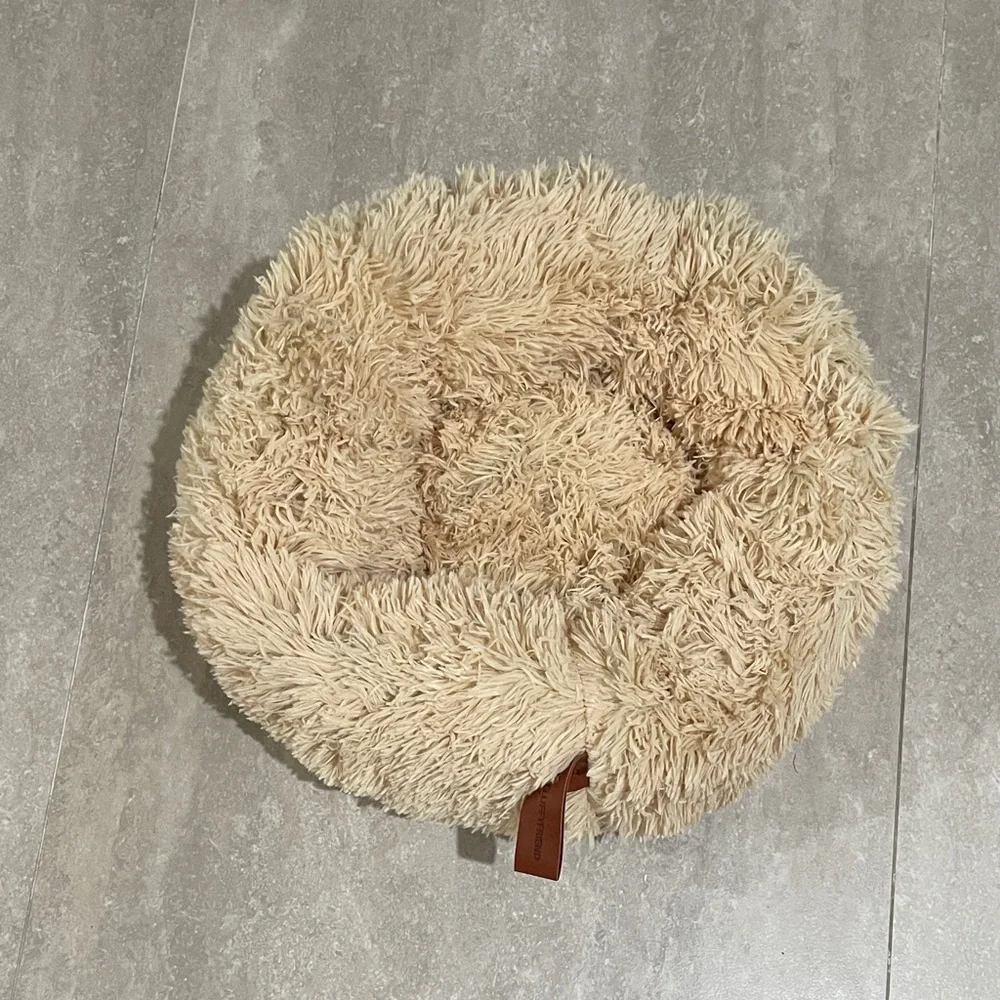 Mr. Fluffy Bed Cozy Cream Dog Bed small!